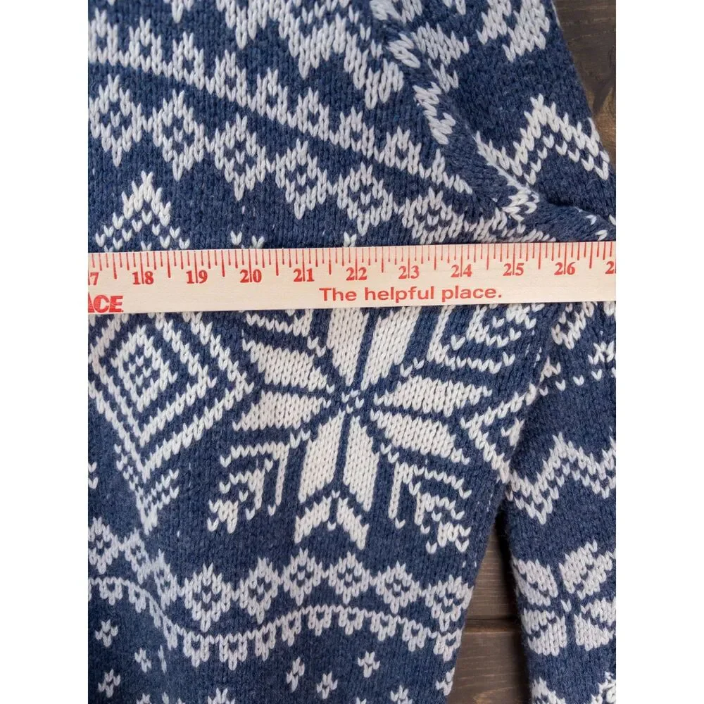 Vineyard Vines Chunky Snowflake Roll Neck Sweater Nordic Navy XL NWT Merino Wool
